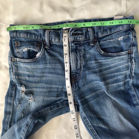 MOUSSY VINTAGE Womens 26 Blue Distressed Straight Leg Cropped Jeans Raw Hem - Picture 4 of 10